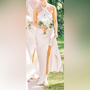 Athena Satin Dress Soft Champagne Revelry